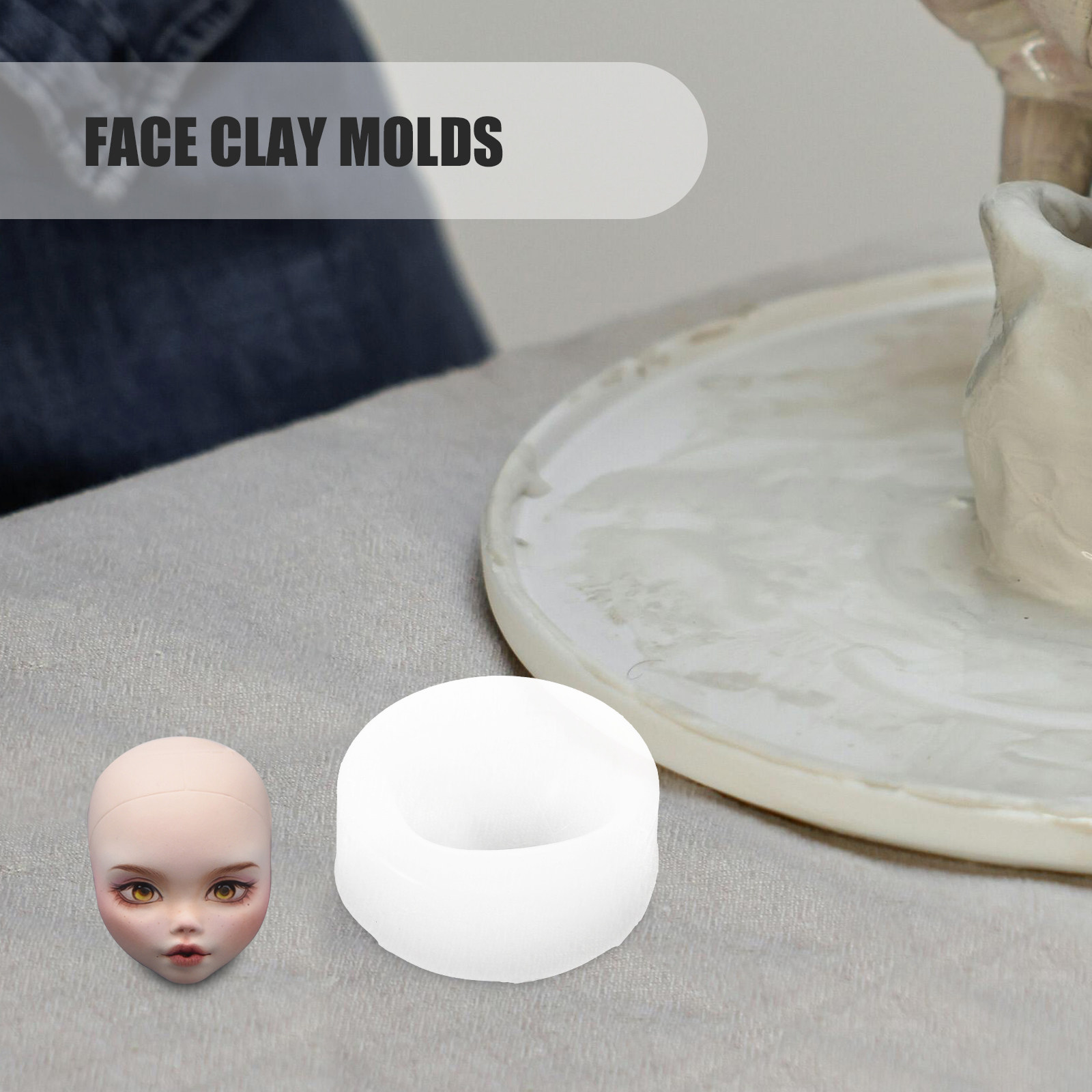 Crafting Resin - Moule en silicone pour visage humain,