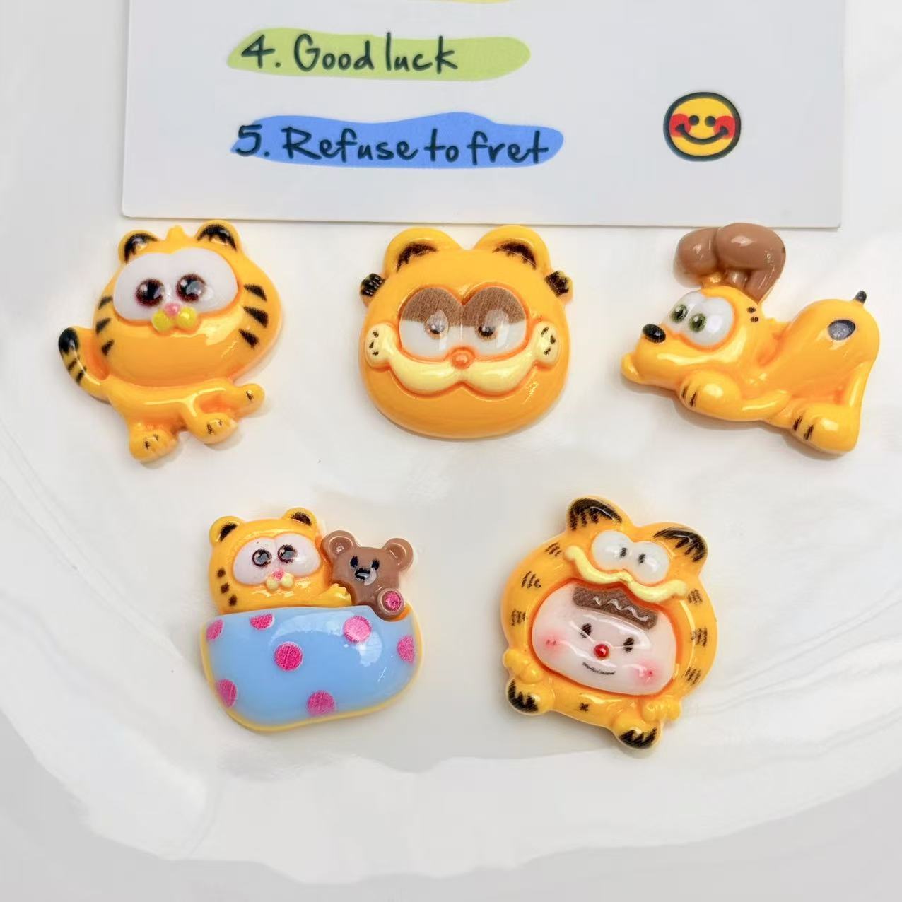 Resin Crafts Diy - 50 pièces, figurines mignonnes de Garfield,