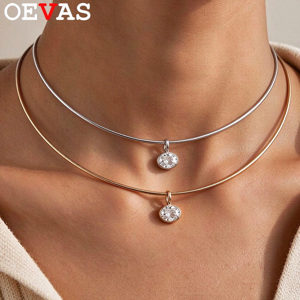 Collier OEVAS 2-4CT Moissanite - Bezels Set Pendant avis et prix